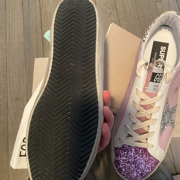 GOLDEN GOOSE Superstar Glittered Leather Sneakers - Picture 7 of 7